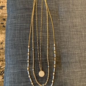 Lia Sophia 3-in-1 gold necklace w/ pearl accents